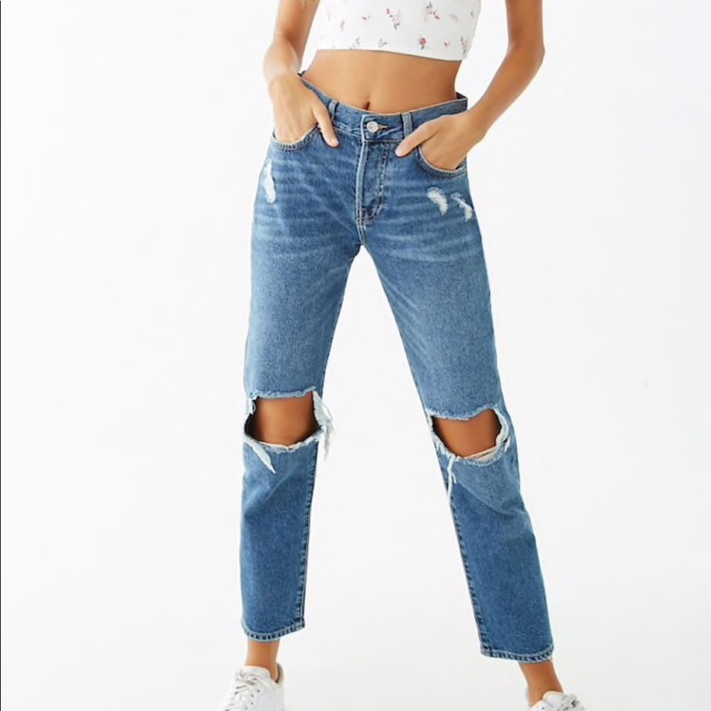 high waisted mom jeans